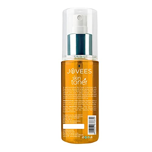 JOVEES Herbal Honey Toner | Cleanses & Moisturises | Pore Tightening | Toner For Dry Or Combination Skin | Paraben & Alcohol Free | 200 Ml, Pack of 1 from JOVEES