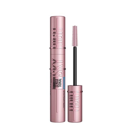 Maybelline New York Waterproof Mascara, Lengthening & Volumizing Mascara, With Bamboo Extract & Fibres, Lash Sensational Sky High, Very Black, 6ml from Maybelline