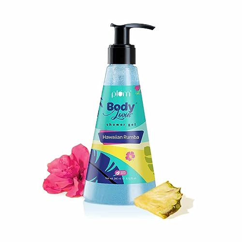 Plum BodyLovin' Hawaiian Rumba Shower Gel | SLS-Free Body Wash For Women & Men | Long Lasting Beachy Fragrance | Aloe-Infused Nourishing Body Cleanser For Soft & Smooth Skin (240 ml) from Plum