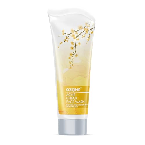 Ozone Acne Check Face Wash | Enriched with Aloe Vera, Lemon & Turmeric | For Oily Skin, Pimples, Acne Prone, Flawless & Glowing Skin | For Men & Women | 100gm from Ozone