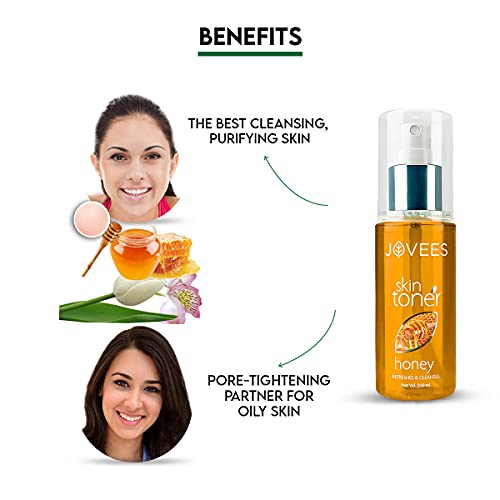 JOVEES Herbal Honey Toner | Cleanses & Moisturises | Pore Tightening | Toner For Dry Or Combination Skin | Paraben & Alcohol Free | 200 Ml, Pack of 1 from JOVEES