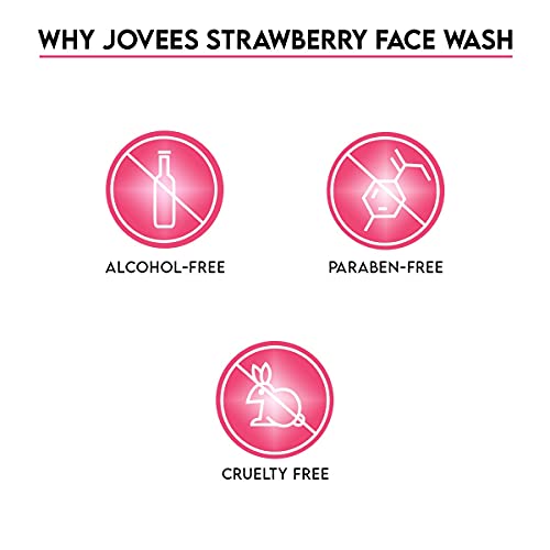 Jovees Herbal Strawberry Face Wash with Strawberry Extracts | For Normal to Dry Skin | For Women/Men | For Hydrating & Glowing Skin 120ml (Pack of 1) from JOVEES