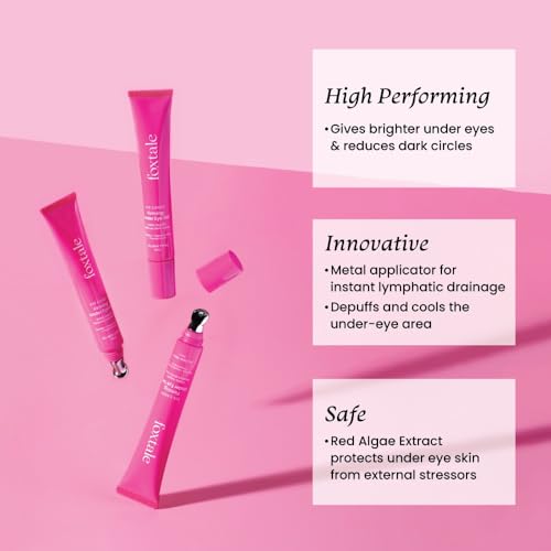 Foxtale Firming Eye Gel to Reduce Dark Circles, Puffy Eyes, Fine Lines and Inflammation | Cooling and Hydrating for Under-Eyes with Peptides, Algae, Provitamin B5| All Skin Types| Men & Women - 20ml from FoxTale
