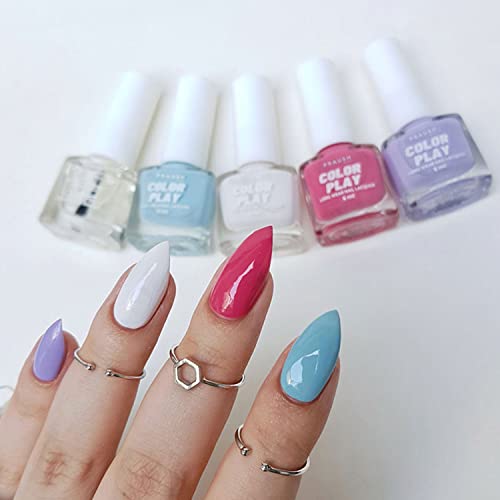 PRAUSH (Formerly Plume) ColorPlay 5-in-1 Nail Paint Combo Kit (25 ml),The Poppin Gang | Quick Drying | Long Lasting | Chemical Free | from PRAUSH BEAUTY