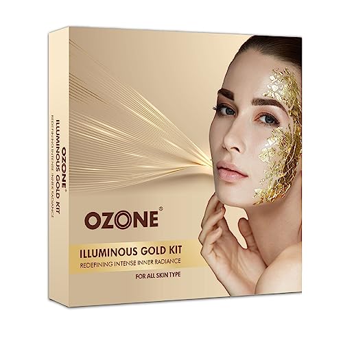 Ozone Illuminous Gold Facial Kit | For All Skin Type | With 6 Easy Step Organic Facial Kit For Natural Golden Glow, Radiant & Luminous Skin | For Men & Women | 60 gm (Single Use) from Ozone