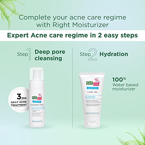 Sebamed Clear Face Care Gel 50Ml|Ph 5.5|Acne Prone Skin|Hyaluron & Aloe Vera|Water Based Moisturiser from SebaMed