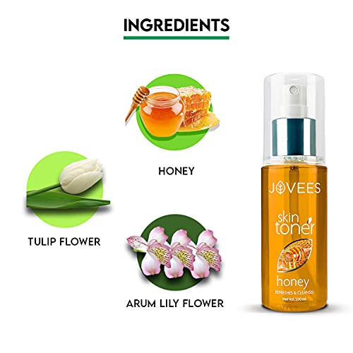 JOVEES Herbal Honey Toner | Cleanses & Moisturises | Pore Tightening | Toner For Dry Or Combination Skin | Paraben & Alcohol Free | 200 Ml, Pack of 1 from JOVEES