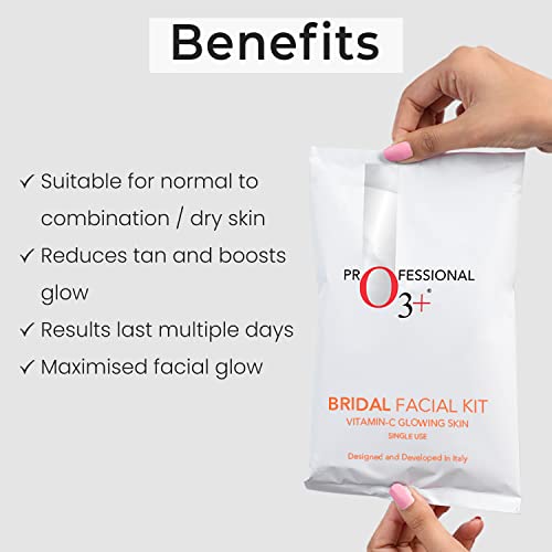 O3+ Bridal Facial Kit Vitamin C for Glowing Skin and Radiant Complexion Suitable for All Skin Types (44g+103ml, Single Use) from O3+
