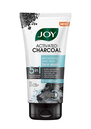 Joy Charcoal Face Wash for Oil Control & Dirt Removal (150ml) | Fights Pollution, Blackheads, Acne & Pimples | Activated Charcoal Face Wash For Oily Skin For Men & Women from JOY