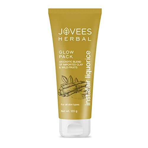 Jovees Herbal Insta Fair Liquorice Clay Pack For Brighter Glowing Skin, 120g | All Skin Types | Paraben & Alcohol Free |Pack of 1 from JOVEES