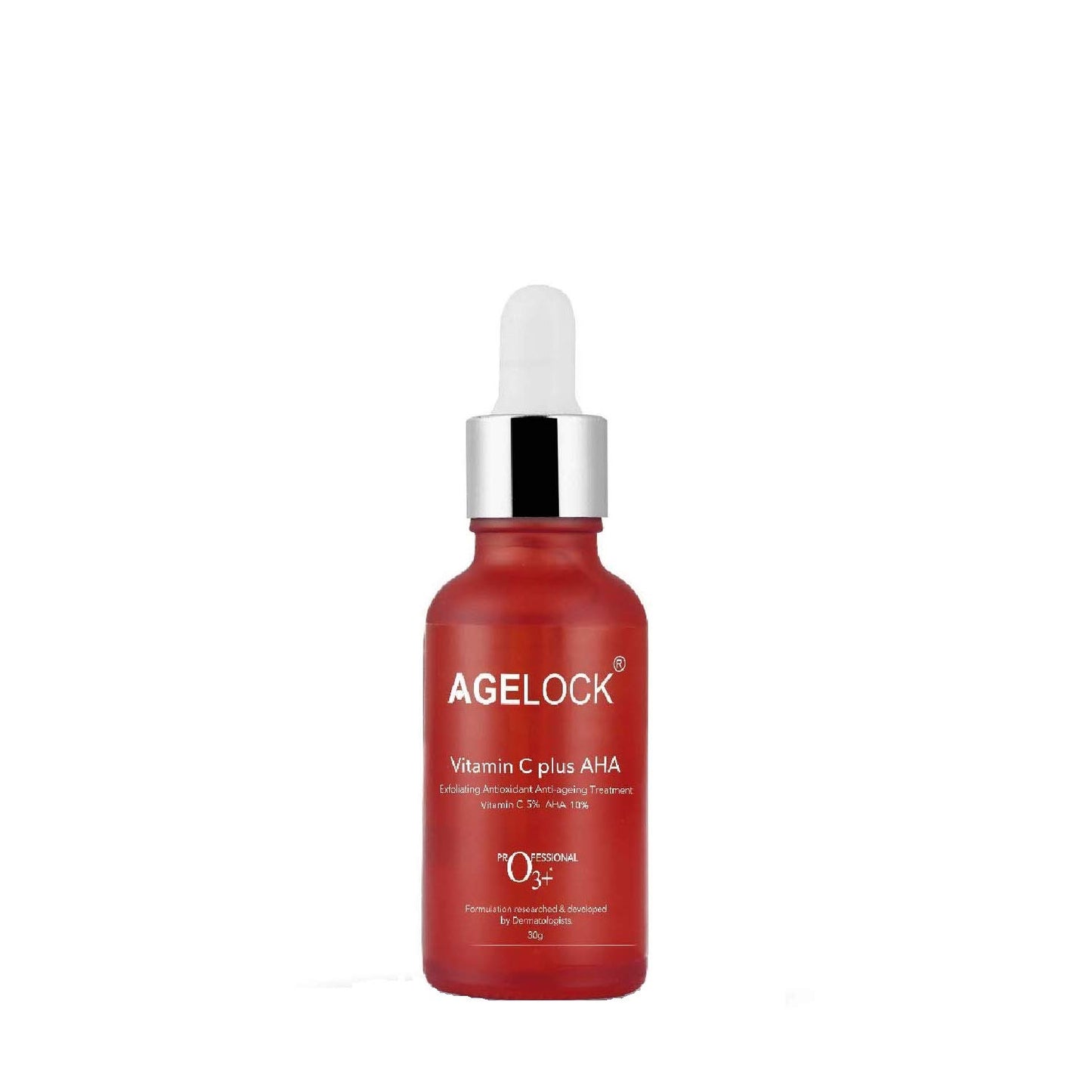O3+ Agelock Vitamin C AHA Serum For Face Exfoliating, Antioxidant, Anti-Ageing, Blemish-Free & Youthful Skin, 30G from O3+