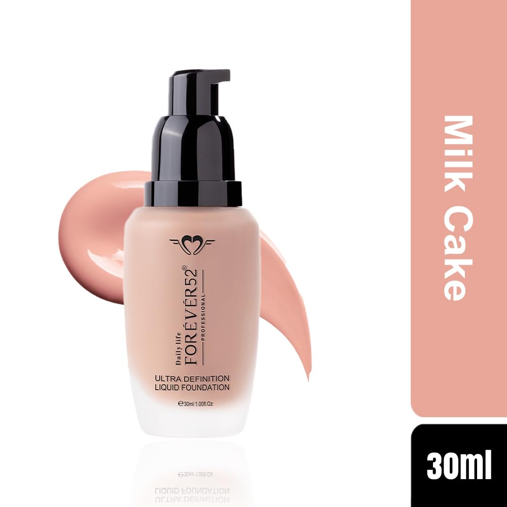 Daily Life Forever52 Ultra Definition Liquid Long Lasting Matte Full Coverage Flawless Weightless Cream Foundation, Milk Cake (FAIR SHADE WITH PINK UNDERTONE) - 005 from Forever52
