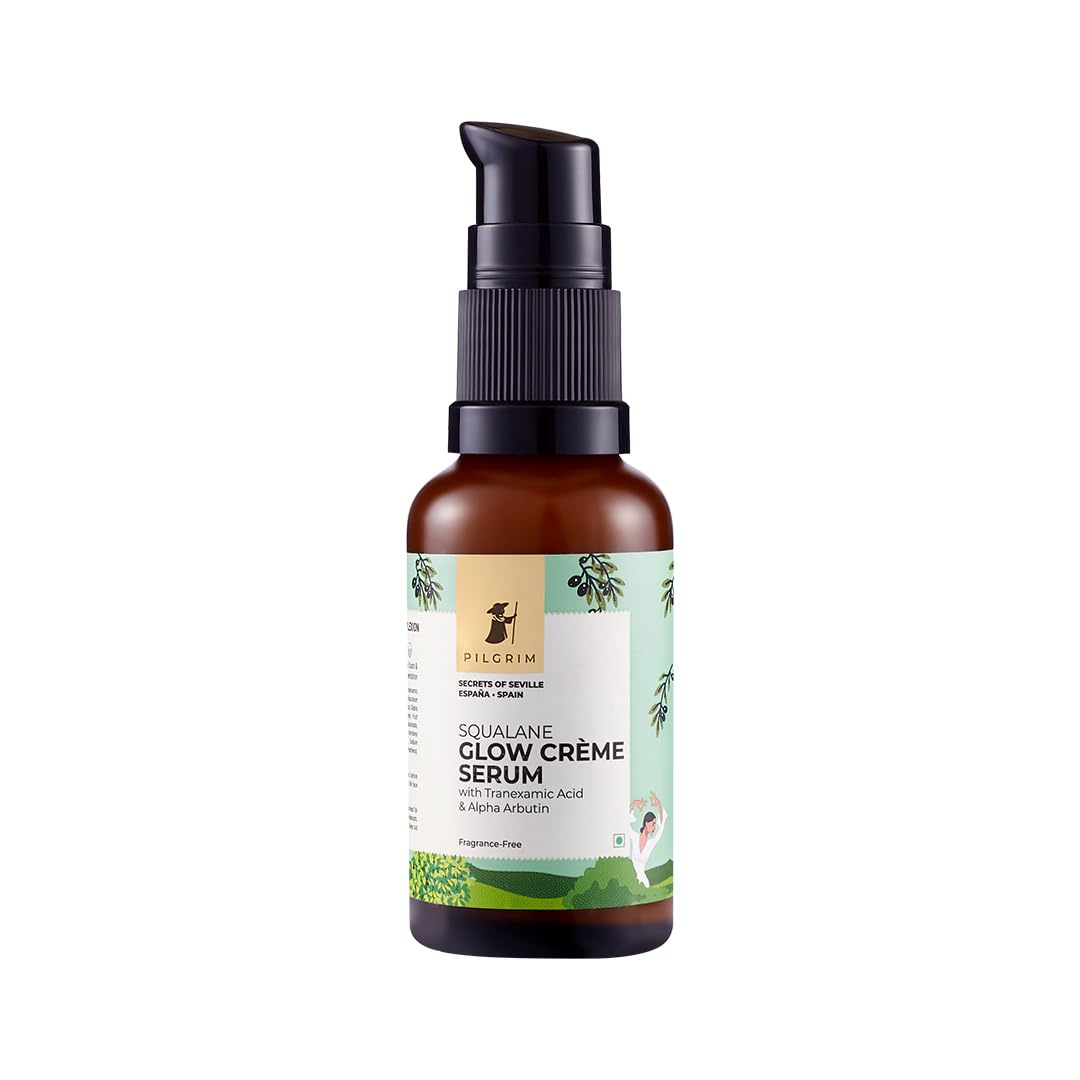 PILGRIM Spanish Squalane 4% Niacinamide & 1% Alpha arbutin Glow Crème Serum | Face serum for glowing skin | Women & Men | All Skin types | 30 ml Face serum from pilgrim