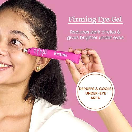 Foxtale Firming Eye Gel to Reduce Dark Circles, Puffy Eyes, Fine Lines and Inflammation | Cooling and Hydrating for Under-Eyes with Peptides, Algae, Provitamin B5| All Skin Types| Men & Women - 20ml from FoxTale