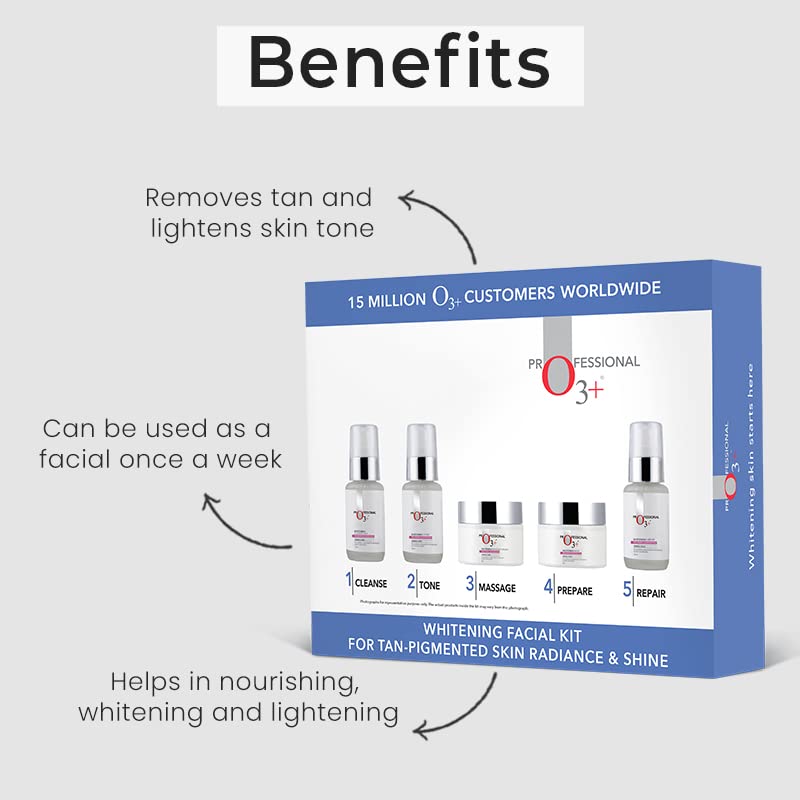 O3+ Whitening Facial Kit for Tan-Pigmented Skin (100g+150ml) from O3+