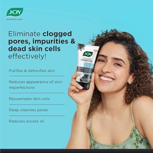Joy Charcoal Face Wash for Oil Control & Dirt Removal (150ml) | Fights Pollution, Blackheads, Acne & Pimples | Activated Charcoal Face Wash For Oily Skin For Men & Women from JOY