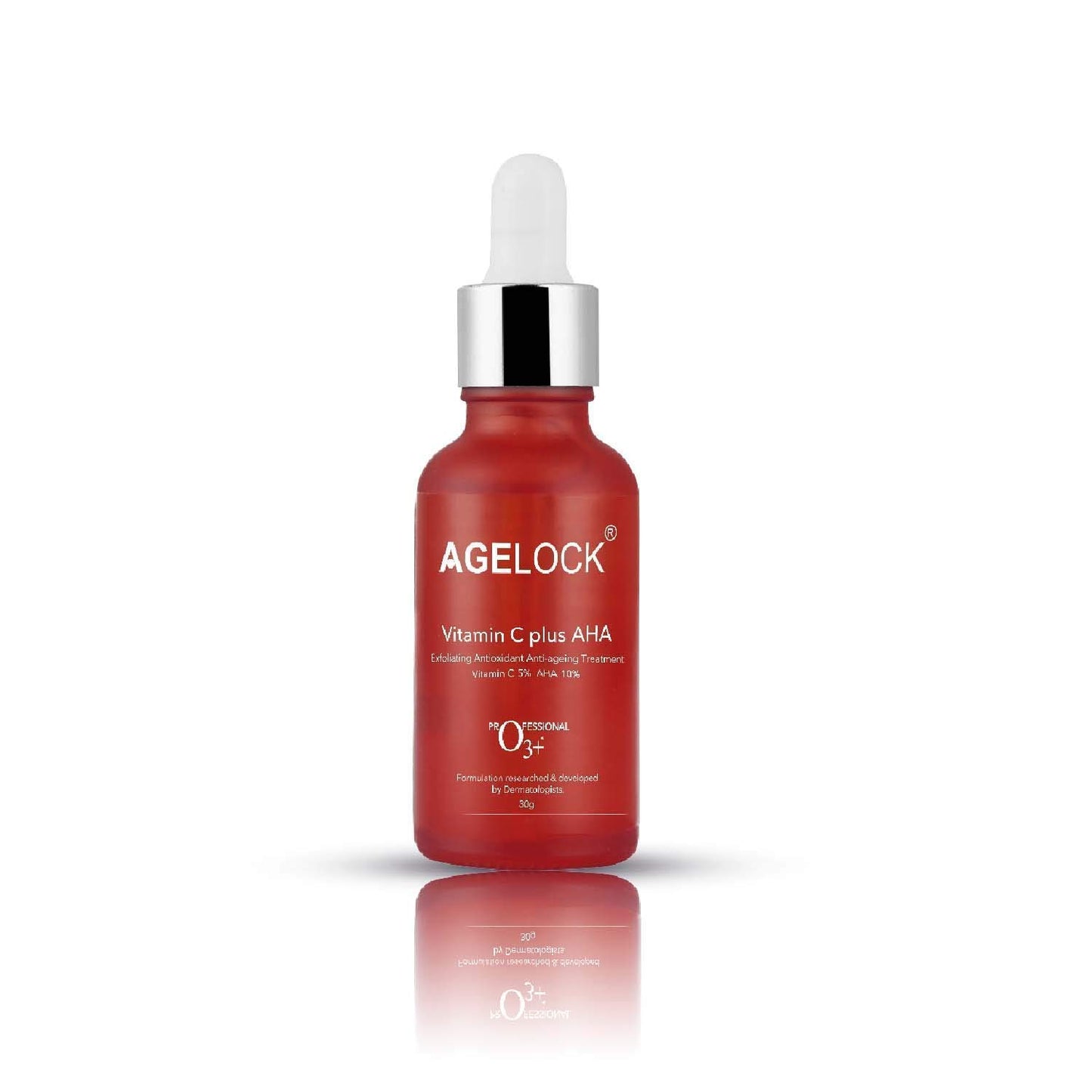 O3+ Agelock Vitamin C AHA Serum For Face Exfoliating, Antioxidant, Anti-Ageing, Blemish-Free & Youthful Skin, 30G from O3+