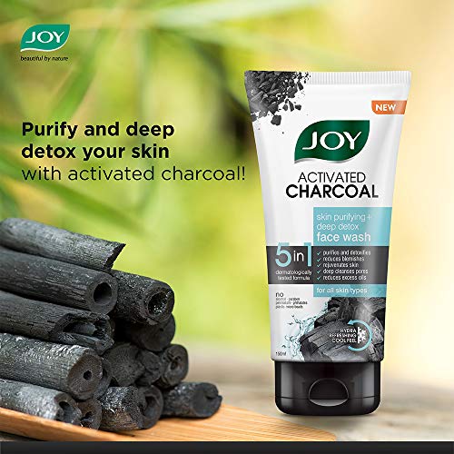 Joy Charcoal Face Wash for Oil Control & Dirt Removal (150ml) | Fights Pollution, Blackheads, Acne & Pimples | Activated Charcoal Face Wash For Oily Skin For Men & Women from JOY