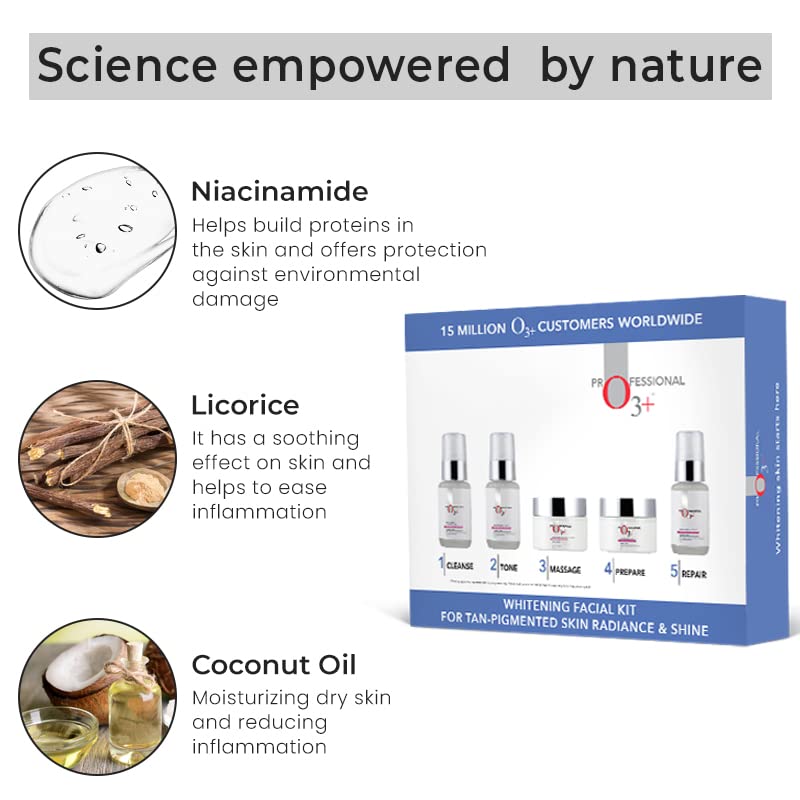 O3+ Whitening Facial Kit for Tan-Pigmented Skin (100g+150ml) from O3+