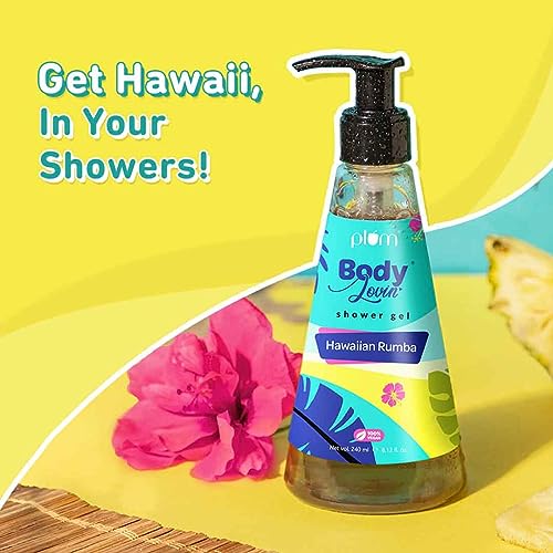 Plum BodyLovin' Hawaiian Rumba Shower Gel | SLS-Free Body Wash For Women & Men | Long Lasting Beachy Fragrance | Aloe-Infused Nourishing Body Cleanser For Soft & Smooth Skin (240 ml) from Plum