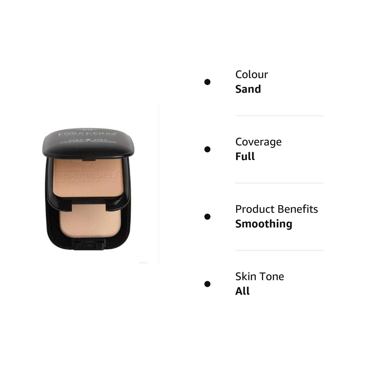 Daily Life Forever52 Dual Wet and Dry Compact With Sponge and Mirror (12g, Sand) from Forever52