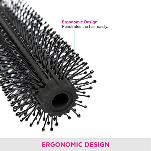 Vega Round Hair Brush (India's No.1* Hair Brush Brand) For Adding Curls, Volume & Waves In Hairs| Men and Women| All Hair Types (E5-RB N) from VEGA
