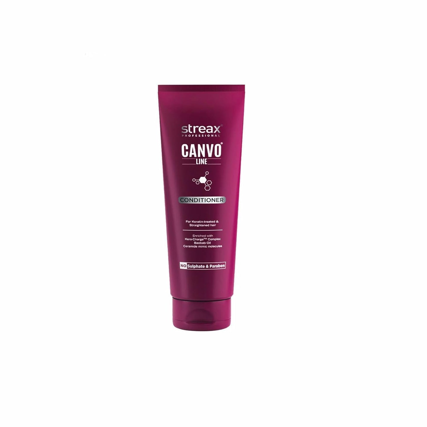 Streax Professional Canvoline Straightening Post Care Conditioner for Women's | Enriched with KeraCharge Complex | Anti Frizzy & Hair Breakage | Tangle Free Hair | Sulphate & Paraben free | 240 gm conditioner from strex