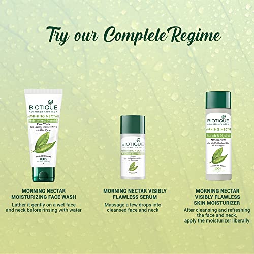 Biotique Morning Nectar Moisturize & Nourish Face Wash | Contains Wild Turmeric, Neem Leaves, & Morning Nectar | Visibly Flawless Skin | Suitable for All Skin Types | 150 ml face Wash from Biotique