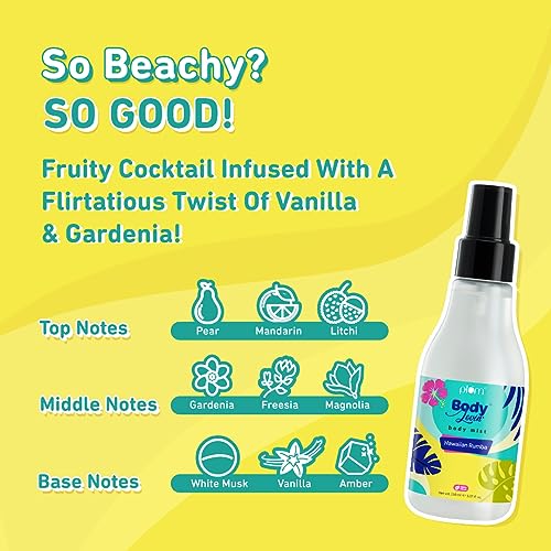 Plum BodyLovin' Hawaiian Rumba Body Mist | Long Lasting Beachy Fragrance For Women & Men With Gardenia & Vanilla | High On Fun | Travel-Friendly Perfume Body Spray 150 ml from Plum