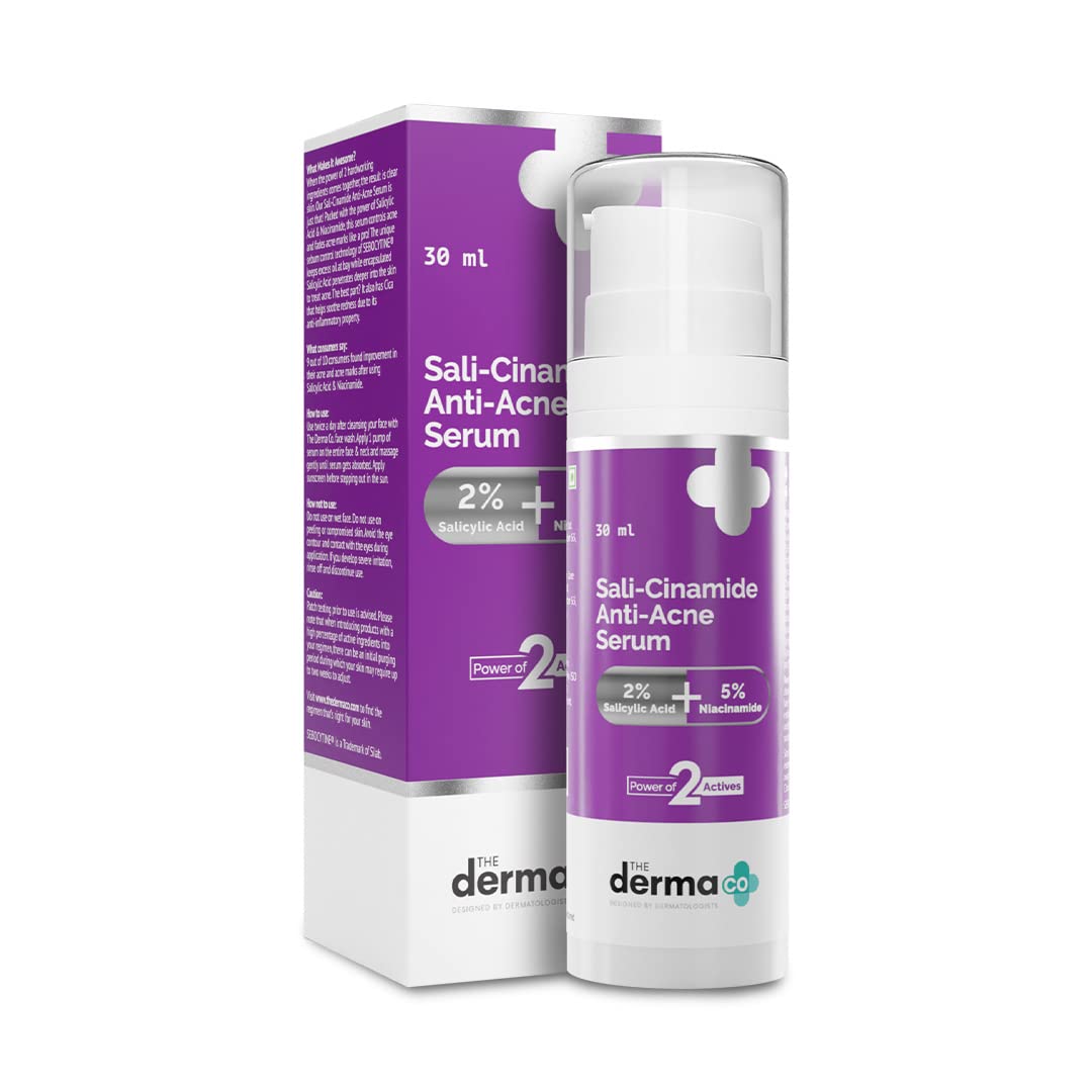 The Derma Co Sali-Cinamide Anti-Acne Face Serum with 2% Salicylic Acid & 5% Niacinamide for Acne & Acne Marks - 30ml Face serum from The Derma Co