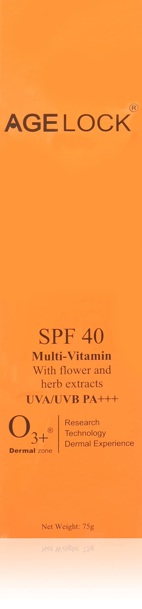 O3+ Agelock SPF 40 Multi-Vitamin UVA/UVB PA+++ with Flower and Herb Extracts (75gm) from O3+