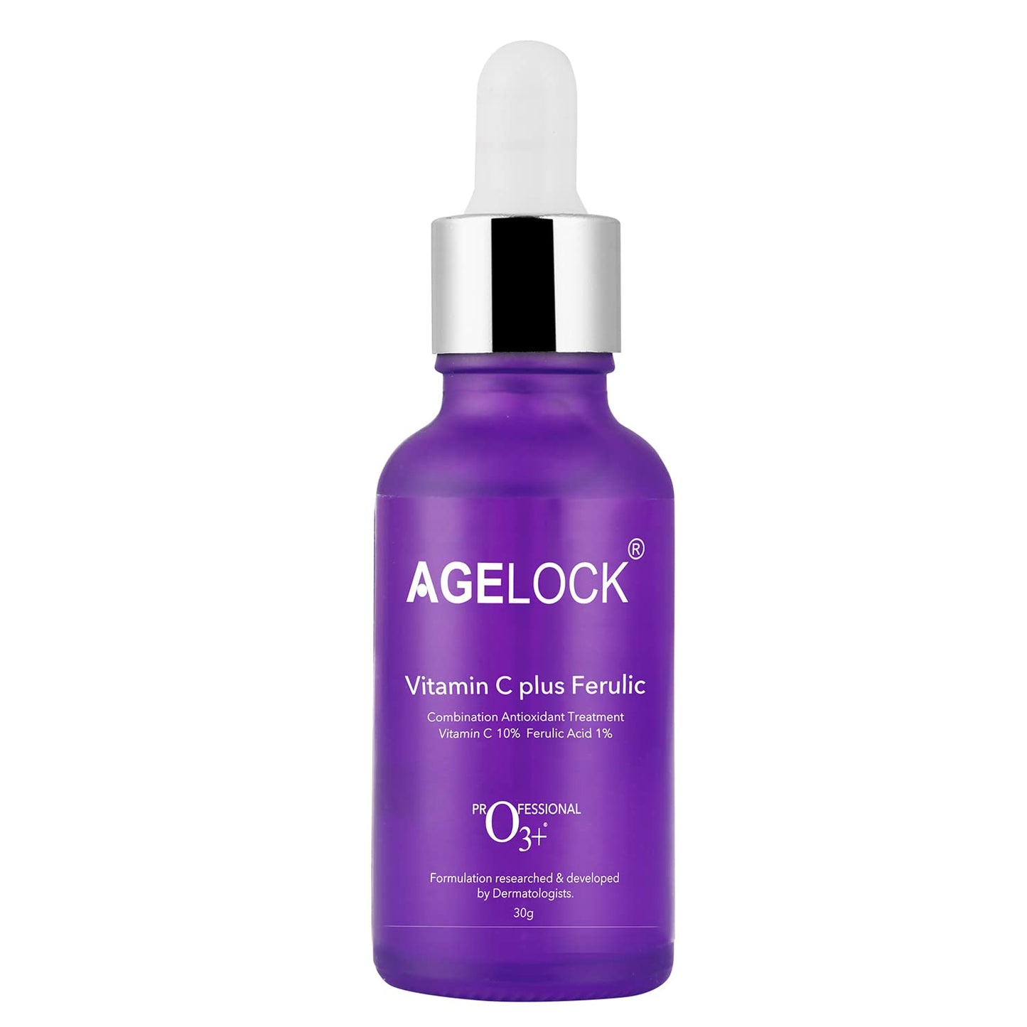 O3+ Agelock Vitamin C Ferulic Acid Serum Antioxidant Face Toner for Detanning, Fine Lines, Wrinkle Removal & Bright Skin, 30g from O3+