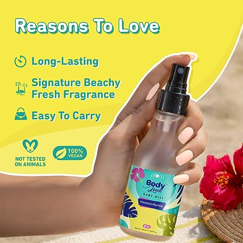 Plum BodyLovin' Hawaiian Rumba Body Mist | Long Lasting Beachy Fragrance For Women & Men With Gardenia & Vanilla | High On Fun | Travel-Friendly Perfume Body Spray 150 ml from Plum
