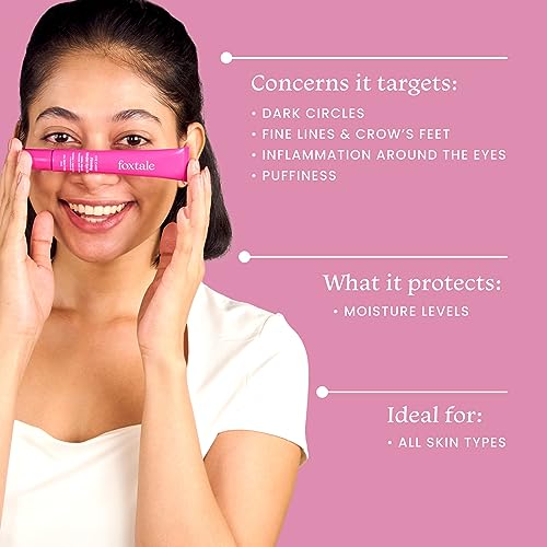 Foxtale Firming Eye Gel to Reduce Dark Circles, Puffy Eyes, Fine Lines and Inflammation | Cooling and Hydrating for Under-Eyes with Peptides, Algae, Provitamin B5| All Skin Types| Men & Women - 20ml from FoxTale