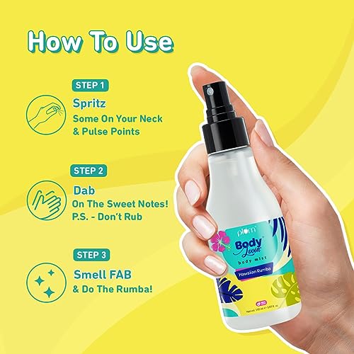 Plum BodyLovin' Hawaiian Rumba Body Mist | Long Lasting Beachy Fragrance For Women & Men With Gardenia & Vanilla | High On Fun | Travel-Friendly Perfume Body Spray 150 ml from Plum