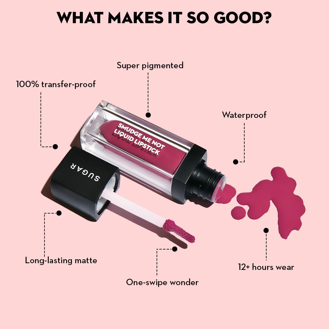 SUGAR Cosmetics Smudge Me Not Liquid Lipstick for Women | Transferproof & Waterproof | Lasts Upto 12hrs | Matte Lipstick | 4.5ml - 42 Toast Roast from SUGAR Cosmetics