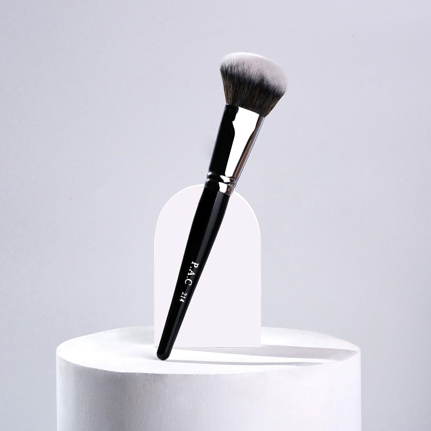 PAC Blush Brush 214 | Synthetic Bristle Makeup brush | Blending Brush for Setting Powder Formulation | Medium Coverage Application | Black - 1 Brush from PAC