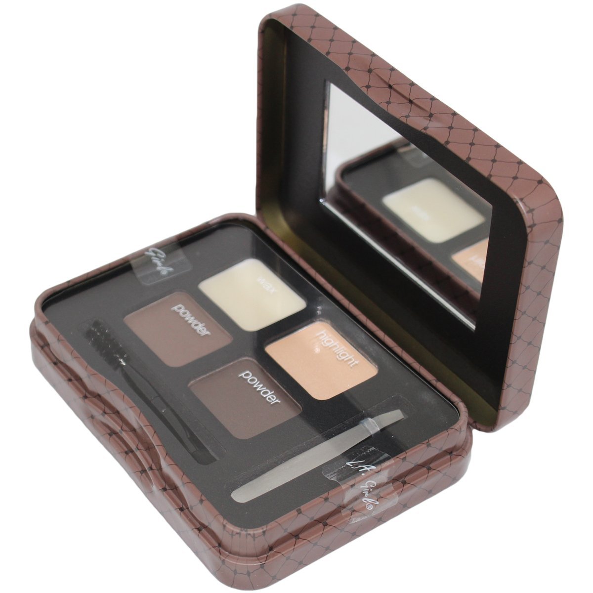 L.A.Girl Spiring Eyebrow Kit Dark and Defined | Browkit to Shape, Define and Fill the Eyebrows, Kit with 1 Brow Wax, 3 Fixing Powders, 1 Brush and 1 Tweezers, Vegan Product, Paraben & Cruelty-6.5g eyebrow kit from L.A Girls