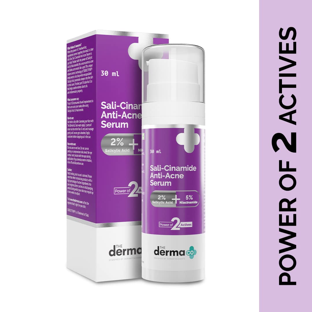 The Derma Co Sali-Cinamide Anti-Acne Face Serum with 2% Salicylic Acid & 5% Niacinamide for Acne & Acne Marks - 30ml Face serum from The Derma Co