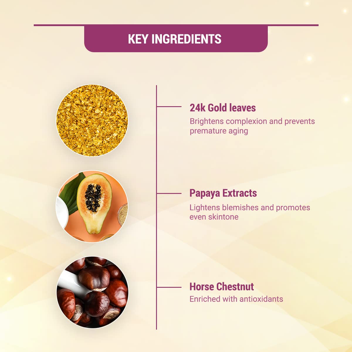 Lotus Radiant Gold Facial Kit for instant glow with 24K Pure Gold & Papaya ,4 easy steps (4 use) 1 Count (Pack of 1) from Lotus