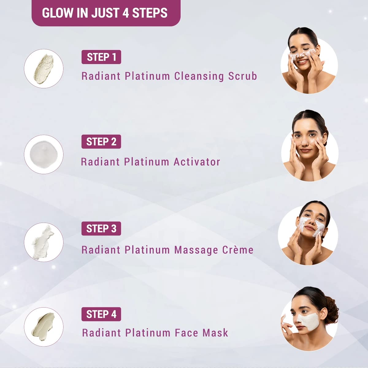 Lotus Herbals Radiant Platinum Anti-Ageing Facial Kit With 4 Easy Steps (Multiple Use)1 Count (Pack of 1) from Lotus