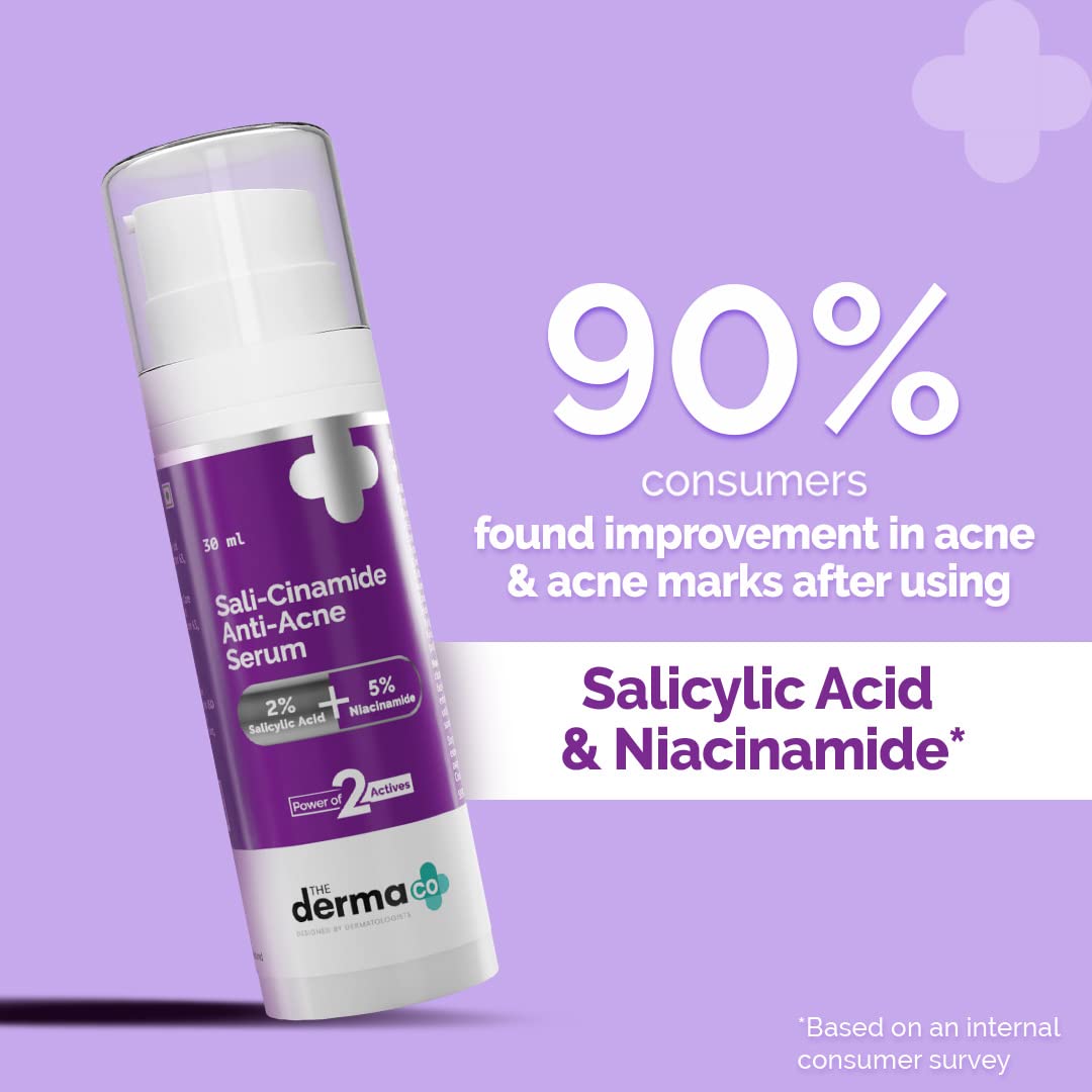 The Derma Co Sali-Cinamide Anti-Acne Face Serum with 2% Salicylic Acid & 5% Niacinamide for Acne & Acne Marks - 30ml Face serum from The Derma Co