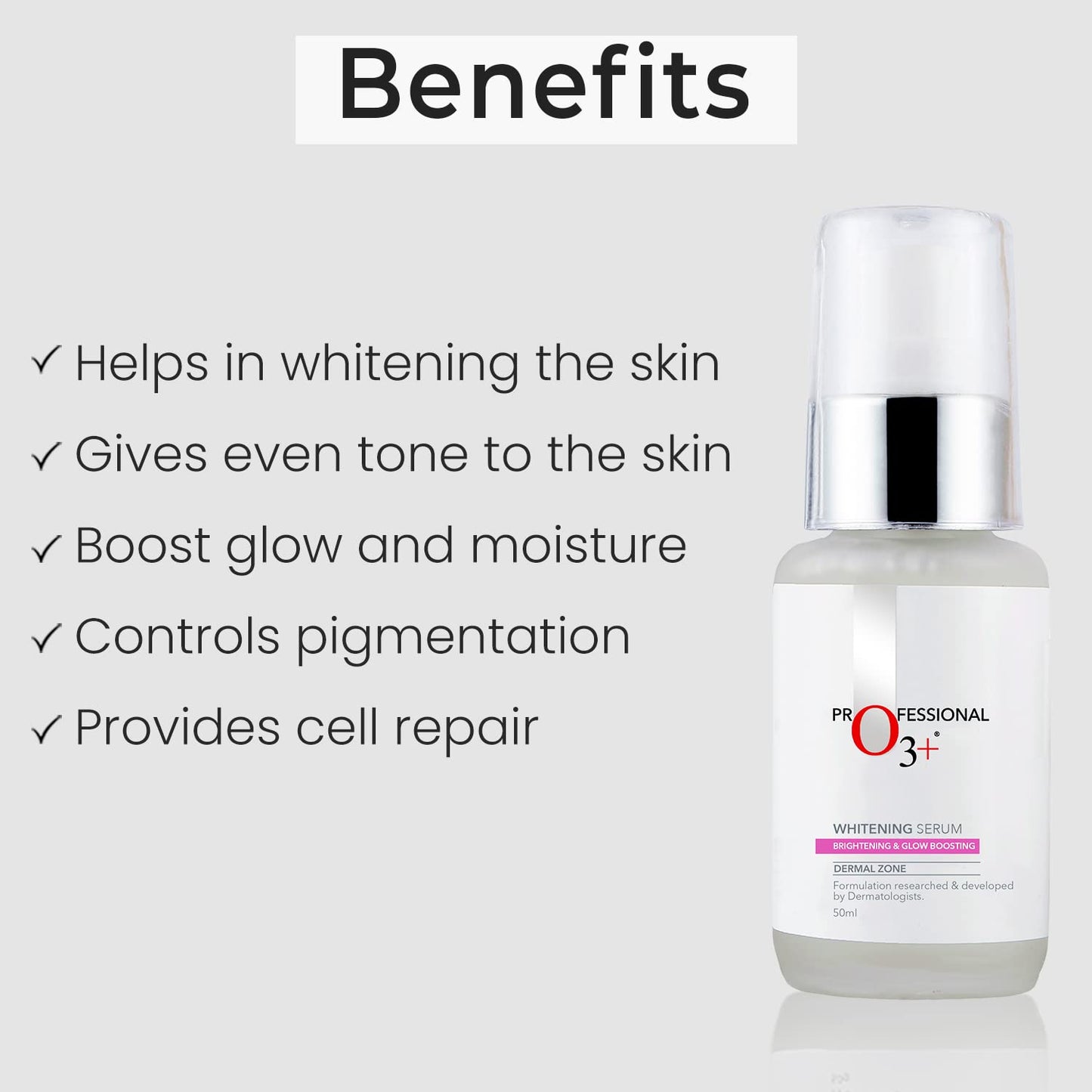 O3+ Whitening Serum for Pigmentation Control and Skin Brightening, 50ml from O3+
