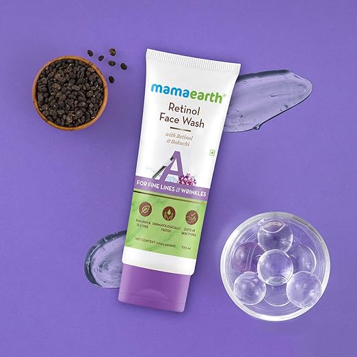 Mamaearth Retinol with Retinol & Bakuchi for Fine Lines and Wrinkles Face Wash (100 ml) face Wash from HAVIN