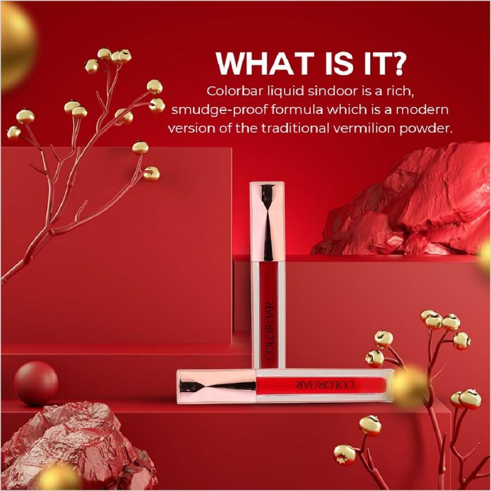 Colorbar Sindoor, Red, 3.8ml | Smudge proof formula | Long lasting sindoor from Colorbar