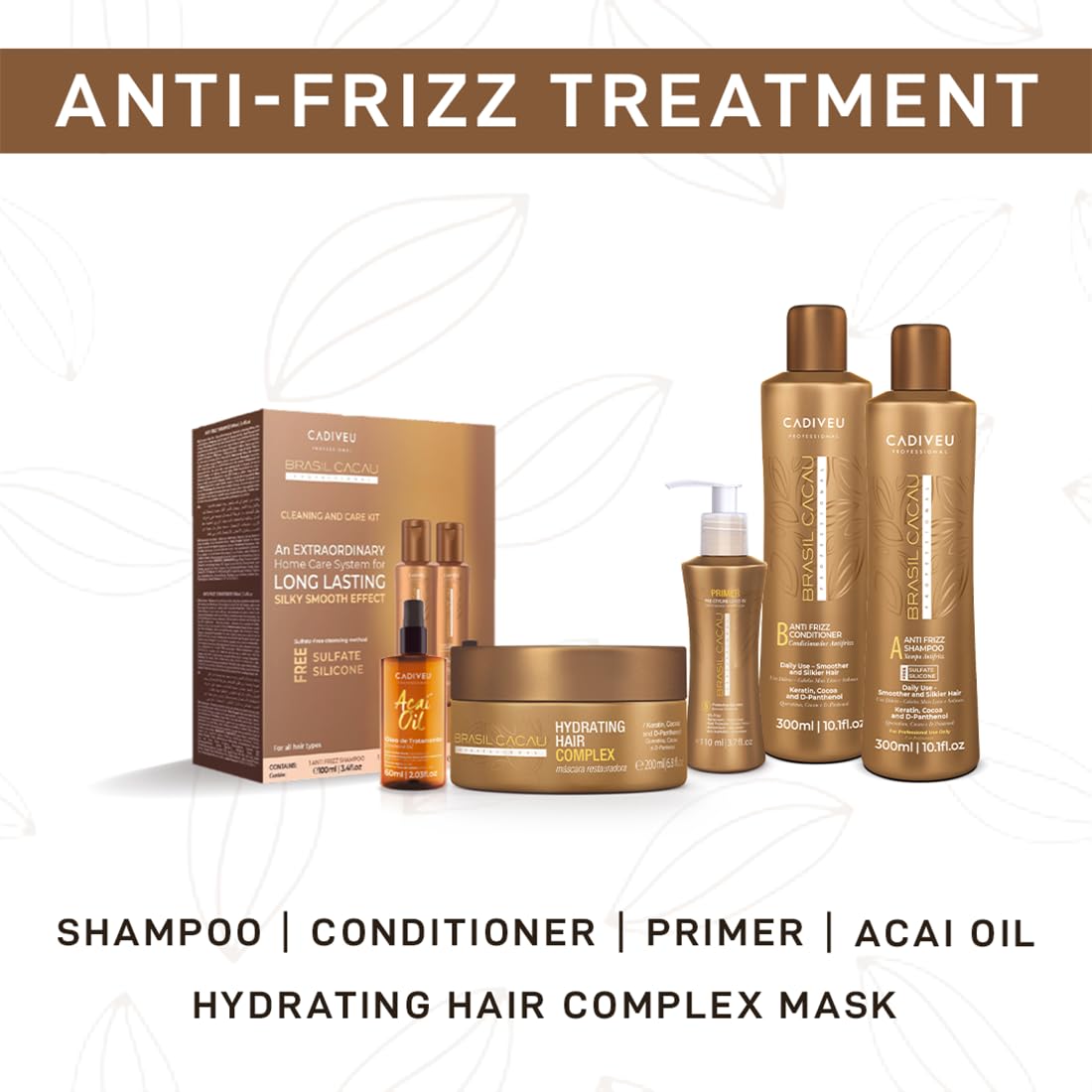 CADIVEU Generic Professional Brasil Cacau Anti Frizz Shampoo + conditioner 300 ml from CADIVEU