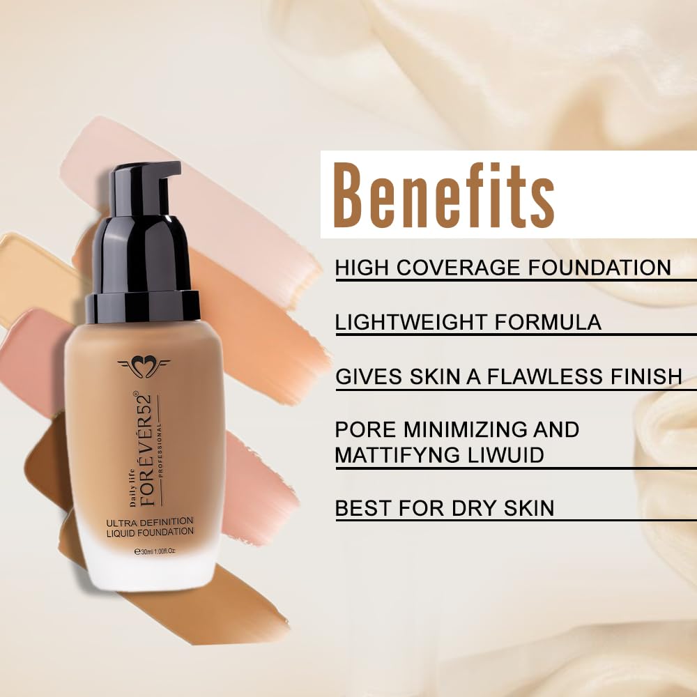 Daily Life Forever52 Ultra Definition Liquid Long Lasting Matte Full Coverage Flawless Weightless Cream Foundation, Milk Cake (FAIR SHADE WITH PINK UNDERTONE) - 005 from Forever52