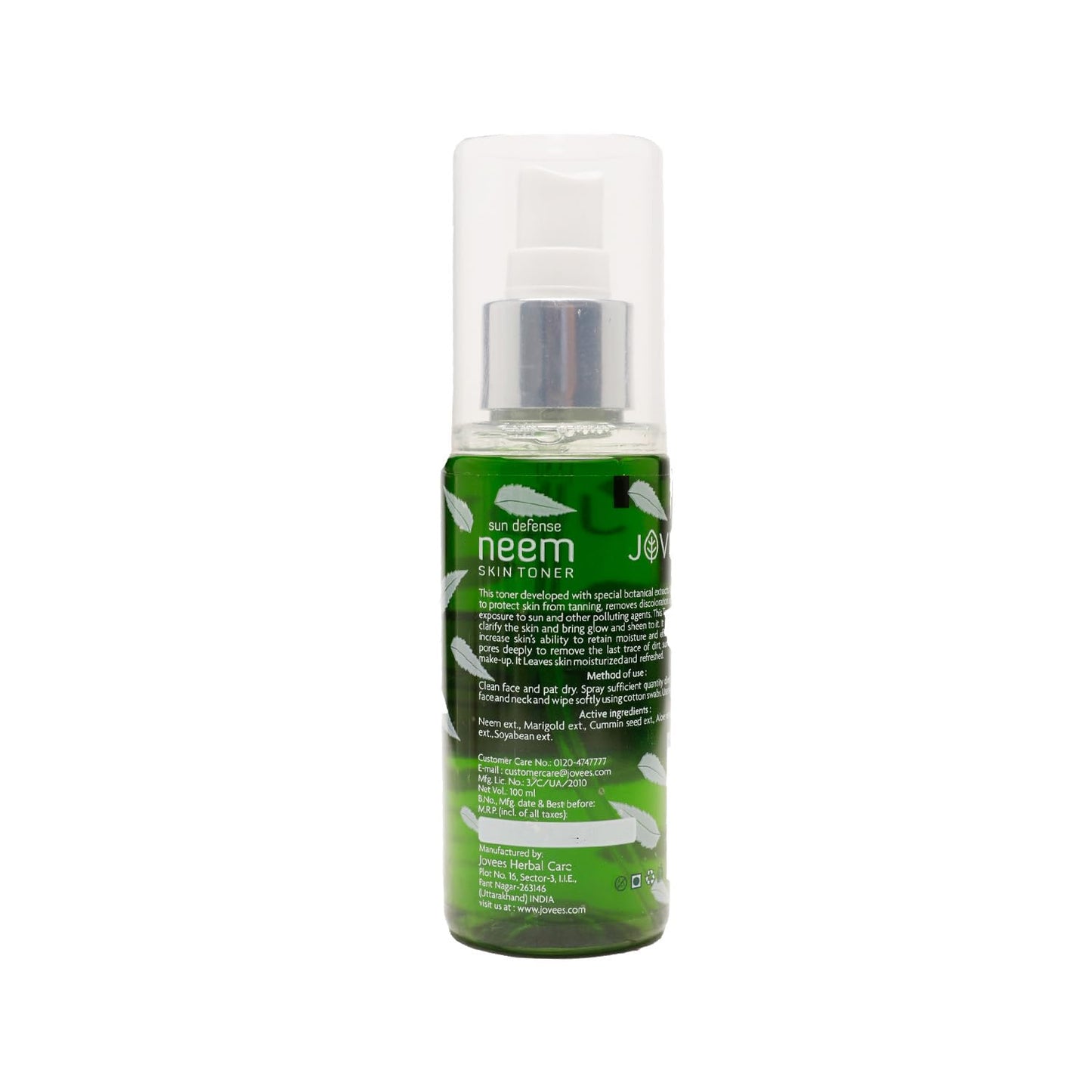 Jovees Herbal Neem Toner For Face, 100 ml | Skin Toner For Protection From Sun Damage & Tanning | All Skin Types | Paraben & Alcohol Free from JOVEES