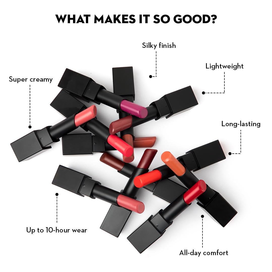 SUGAR Cosmetics Nothing Else Matter Longwear Matte Lipstick | Lasts Up To 8+ Hours| 100% Vegan | 3.2gm - 14 Red Herring (Raspberry Pink, Reddish Pink) from SUGAR Cosmetics