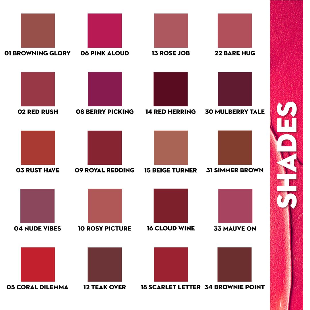 SUGAR Cosmetics Nothing Else Matter Longwear Matte Lipstick | Lasts Up To 8+ Hours| 100% Vegan | 3.2gm - 14 Red Herring (Raspberry Pink, Reddish Pink) from SUGAR Cosmetics